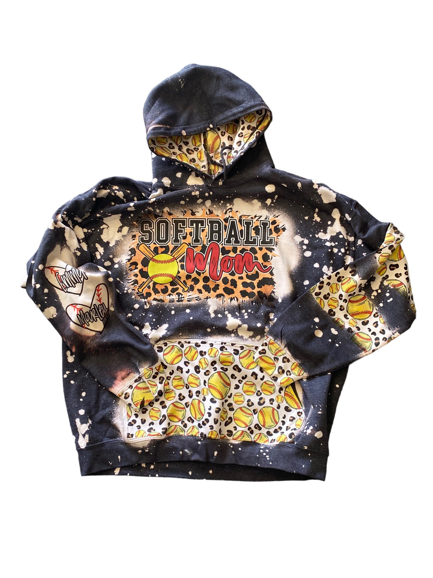 Custom Sport Hoodie - Any Sport - Will Work Together for Design - Mom - Aunt - Grandma - Custom Bleached Sport Hoodie