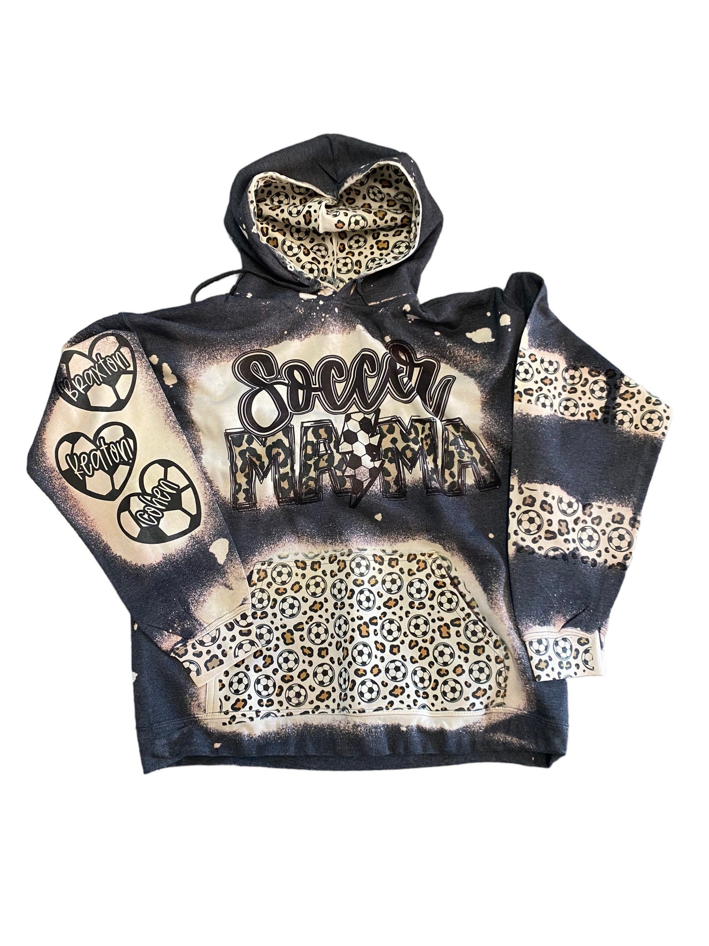 Custom Sport Hoodie - Any Sport - Will Work Together for Design - Mom - Aunt - Grandma - Custom Bleached Sport Hoodie