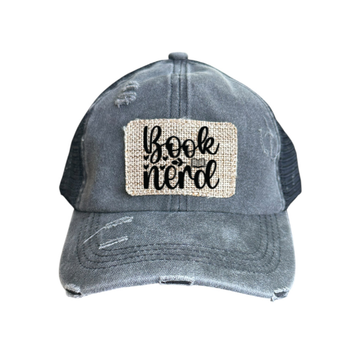 Book Nerd Distressed Baseball Hat | Bookish Cap | Reader Gift | Book Lover Hat | Literary Humor | Adjustable Trucker Hat |Bookworm Accessory
