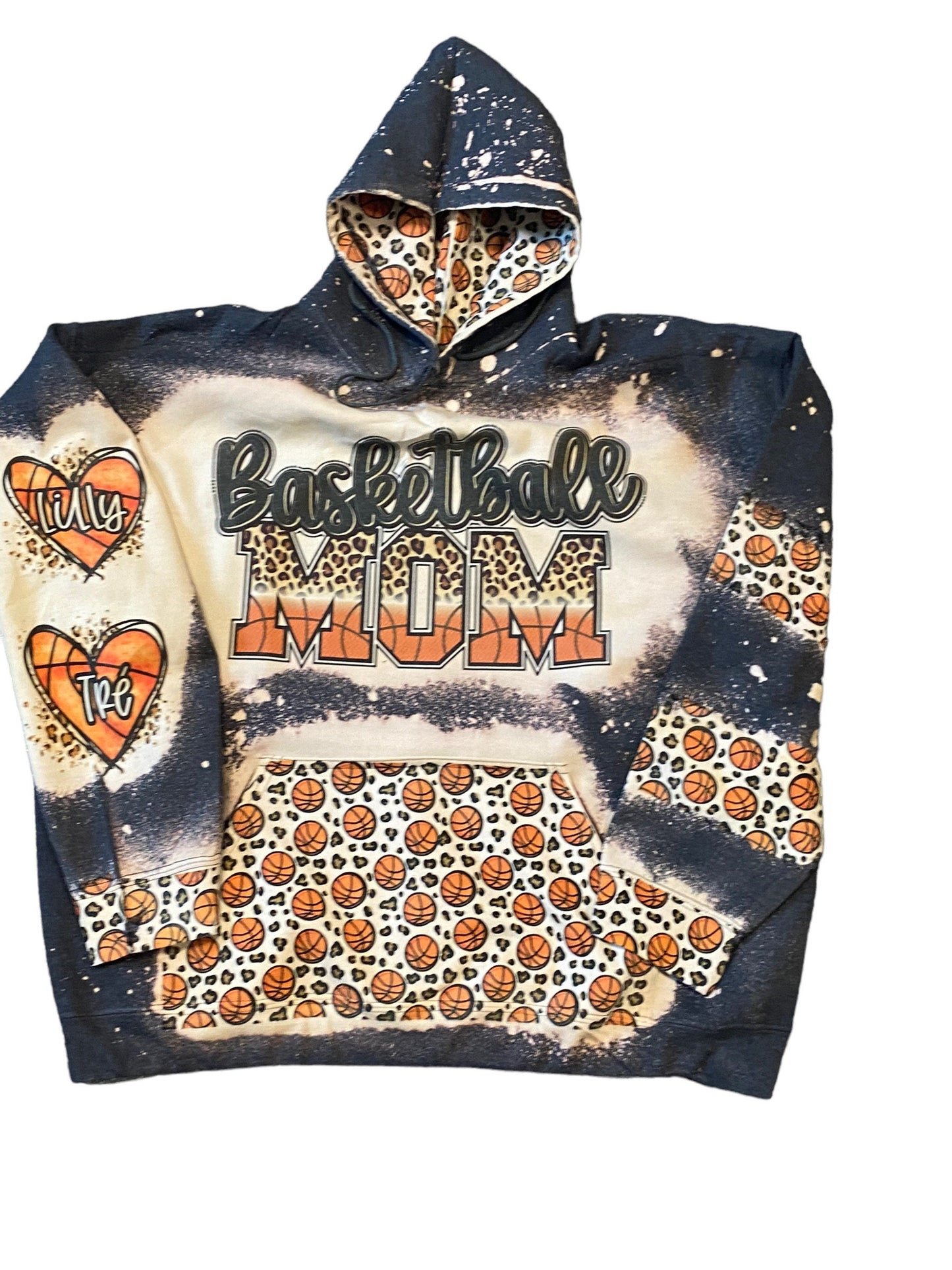 Custom Sport Hoodie - Any Sport - Will Work Together for Design - Mom - Aunt - Grandma - Custom Bleached Sport Hoodie