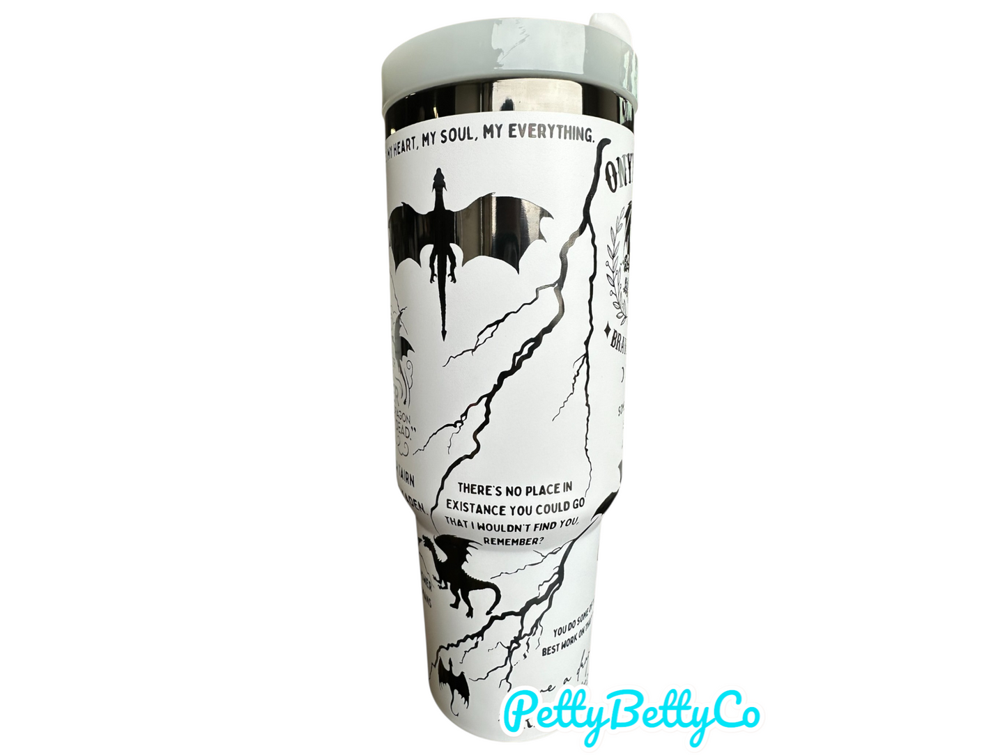 Fourth Wing Dragon Rider Tumbler | Onyx Storm | Xaden & Tairn Quotes | Fantasy Book Lover Gift | 40oz Laser-Engraved Insulated Mug