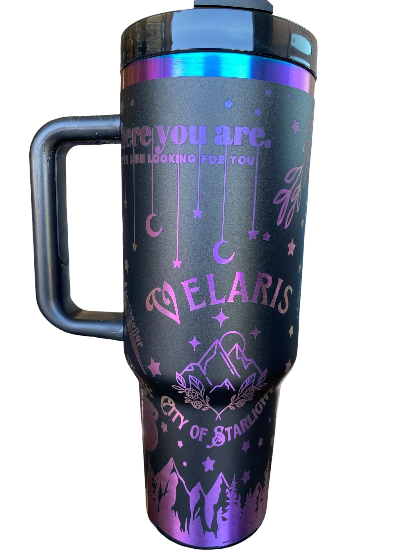 Velaris City of Starlight Holographic Tumbler | Feyre Darling | Fantasy Book Lover Gift | ACOTAR Inspired | 40oz Laser-Engraved Insulated Mug