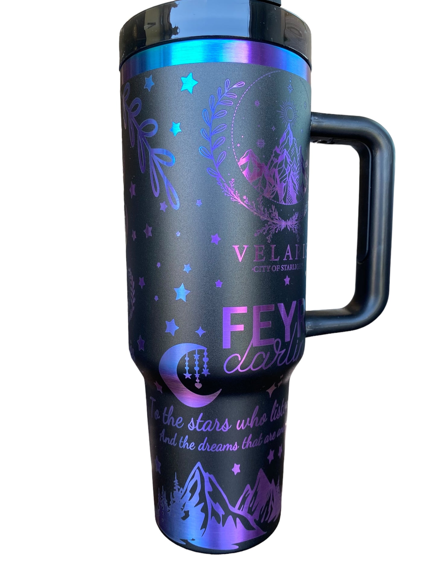 Velaris City of Starlight Holographic Tumbler | Feyre Darling | Fantasy Book Lover Gift | ACOTAR Inspired | 40oz Laser-Engraved Insulated Mug