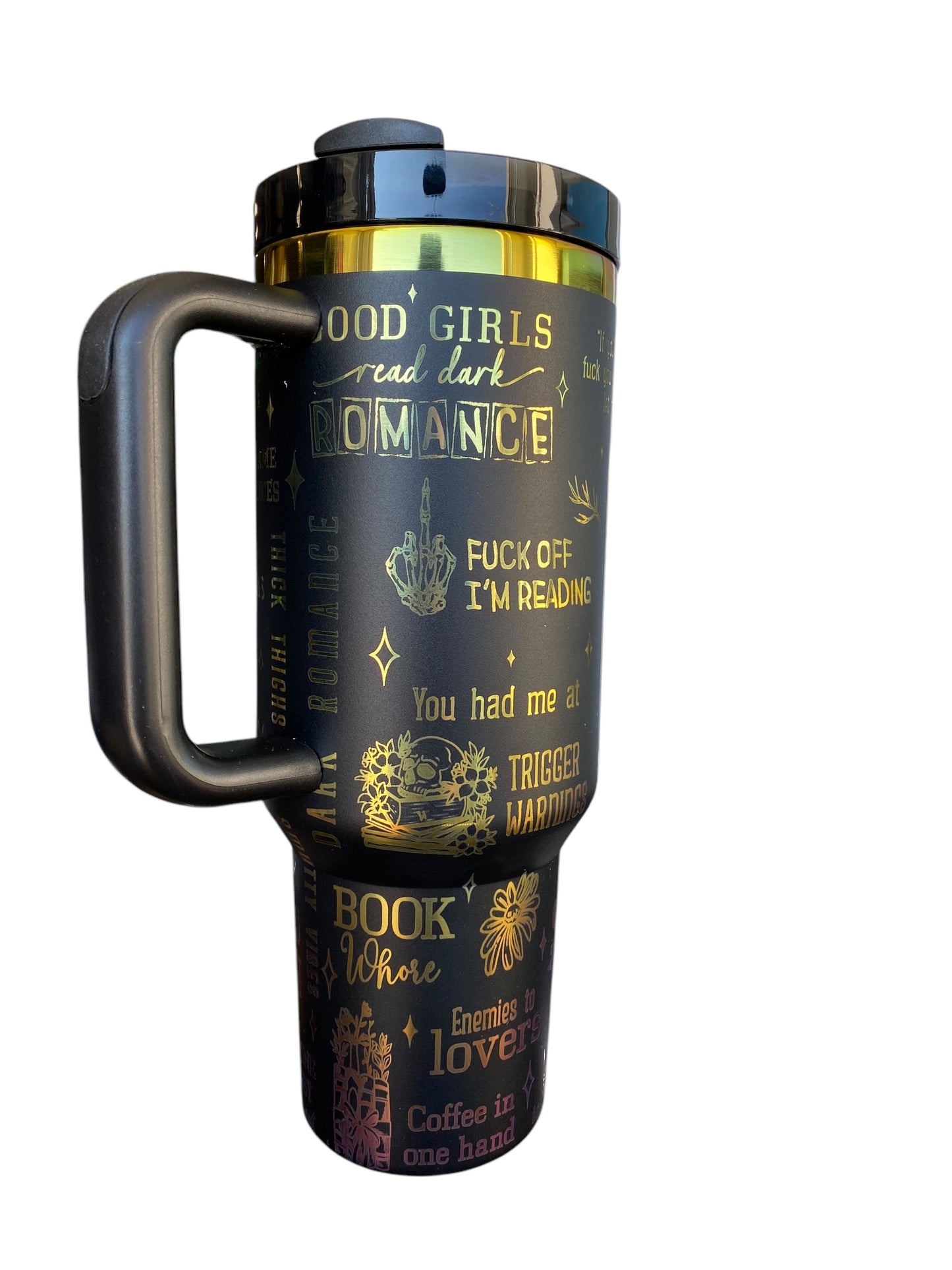 Smut Queen Holographic Tumbler | 40oz Spicy Romance Reader Cup | NSFW Bookish Travel Mug