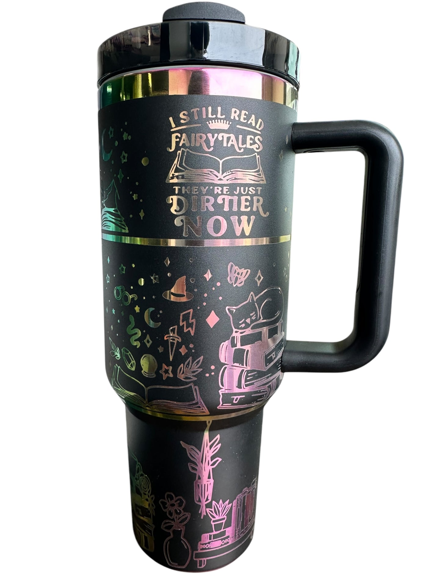 Books Are Magic Holographic Tumbler | 40oz Bookish Travel Mug | PettyBettyCo Exclusive Design