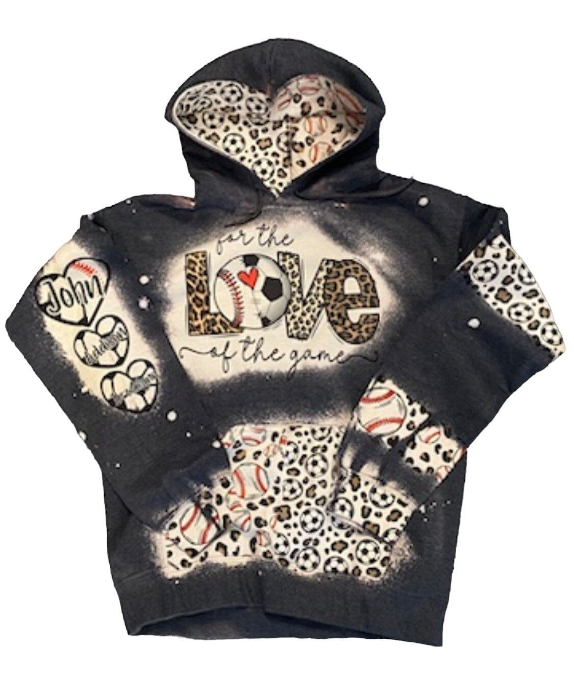 Custom Sport Hoodie - Any Sport - Will Work Together for Design - Mom - Aunt - Grandma - Custom Bleached Sport Hoodie