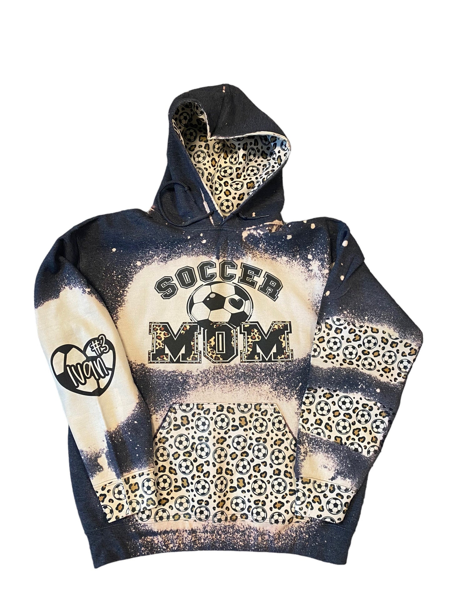 Custom Sport Hoodie - Any Sport - Will Work Together for Design - Mom - Aunt - Grandma - Custom Bleached Sport Hoodie