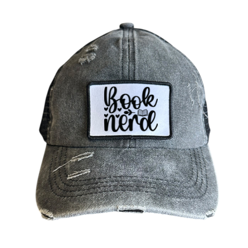 Book Nerd Distressed Baseball Hat | Bookish Cap | Reader Gift | Book Lover Hat | Literary Humor | Adjustable Trucker Hat |Bookworm Accessory
