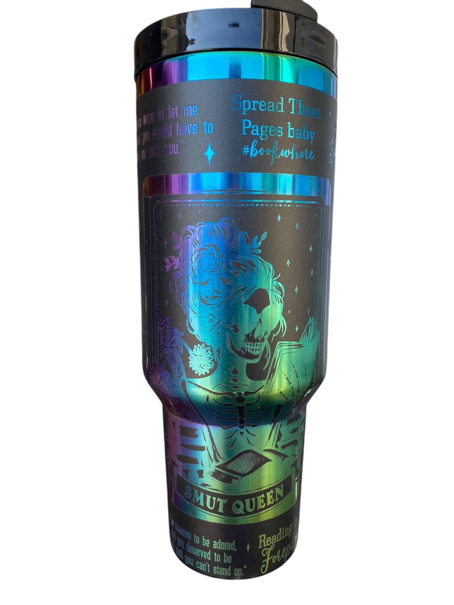 Smut Queen Holographic Tumbler | 40oz Spicy Romance Reader Cup | NSFW Bookish Travel Mug