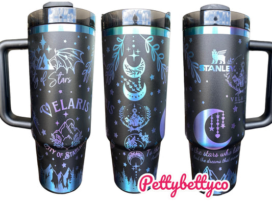 City of Starlight Stanley Tumbler | ACOTAR Night Court 40oz Mug | Velaris Holographic Design